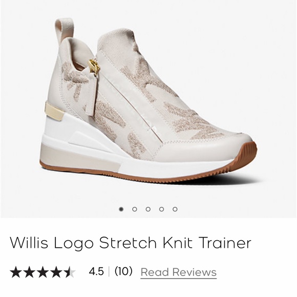 Michael Kors - Willis Logo Stretch Knit Wedge Trainers - Picture 6 of 7